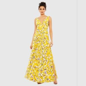 Mac Duggal Yellow Floral NWT